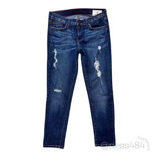 Angry Rabbit Womens Blue Denim Distressed Skinny Jeans Size 27